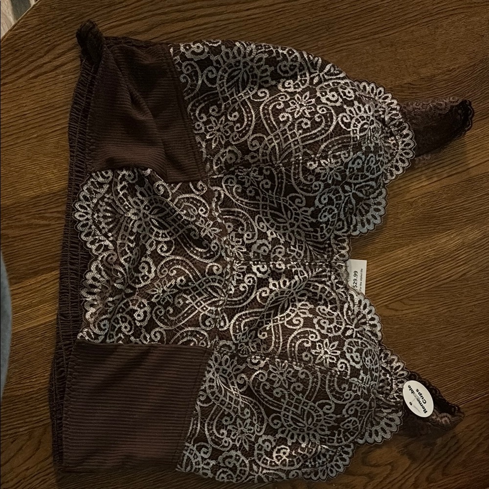 Buckle Brown Lace Bralette